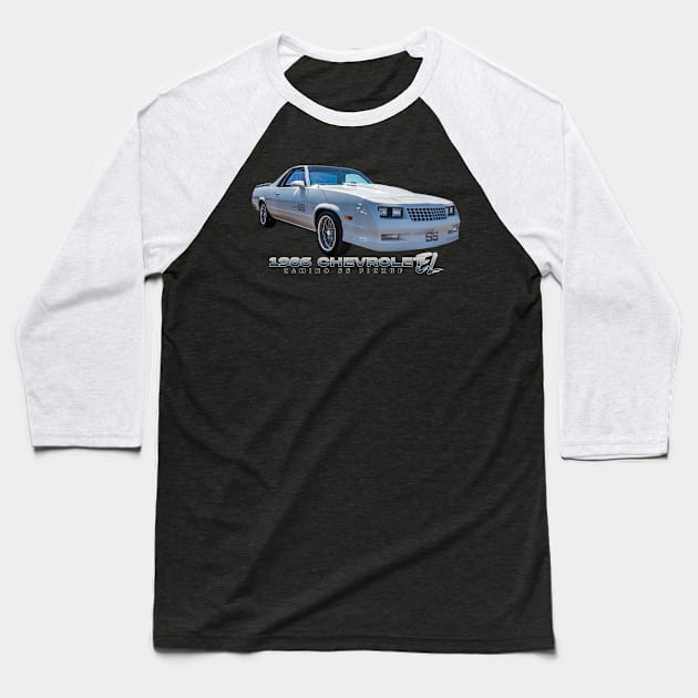 1986 Chevrolet El Camino SS Pickup Baseball T-Shirt by Gestalt Imagery